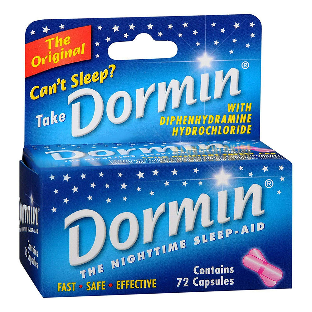 Dormin Original Night Time Sleep Aid Capsules, 72 Ea